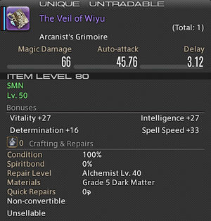 Stats on the Veil of Wiyu